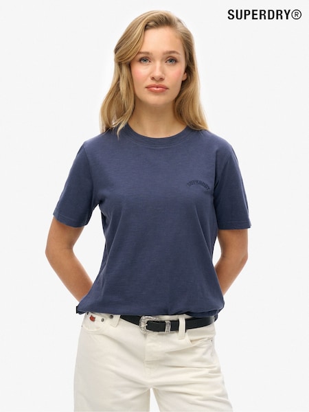 Superdry Blue 100% Cotton Essential Logo Washed T-Shirt (F46154) | AZN 50