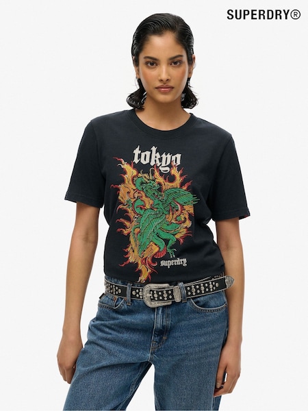Superdry Black 100% Cotton Neo Trad Tattoo Relaxed T-Shirt (F46156) | R$ 295