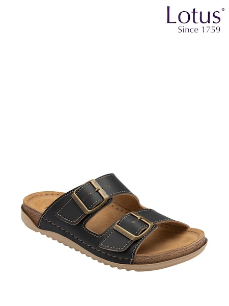 Negru - Sabot Lotus cu vârf decolteu Sandale (F46175) | 335 LEI