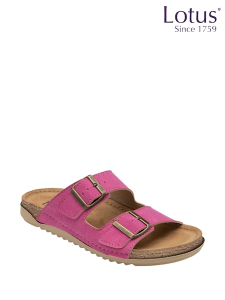 Lotus Pink Open Toe Mule Sandals (F46178) | ₪226