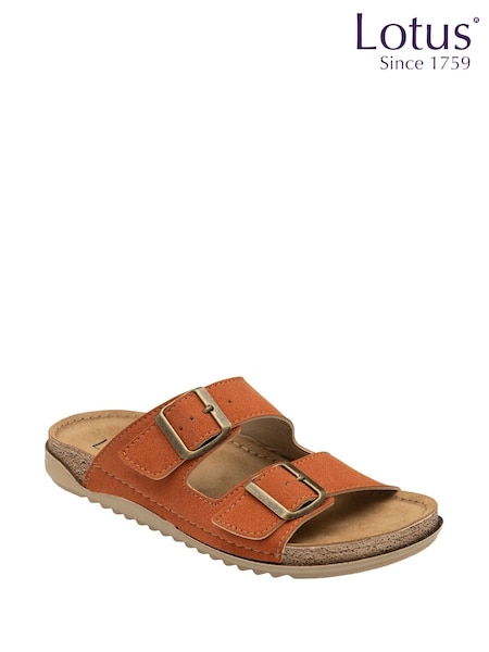 Lotus Orange Open Toe Mule Sandals (F46181) | ₪226