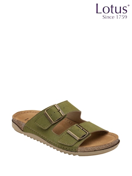 Lotus Green Open Toe Mule Sandals (F46182) | ₪226