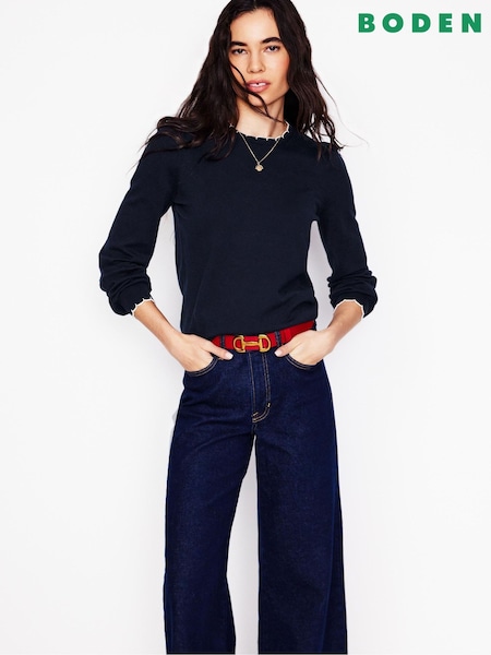 Boden Blue Pru Scallop Trim Jumper (F46238) | 4,206 UAH