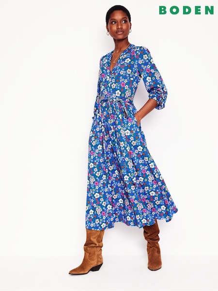 Boden Maeve Trim Jersey Midi Dress (F46241) | 511 LEI