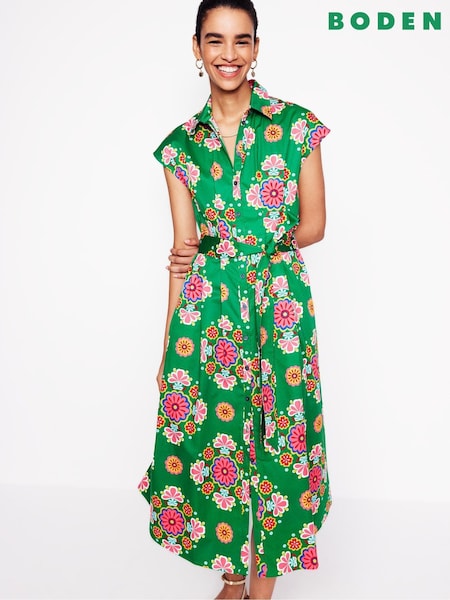 Boden Rachel 100% Cotton Midi Shirt Dress (F46266) | €98