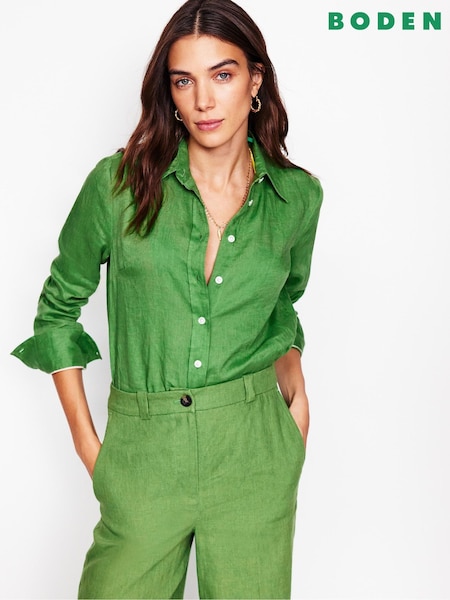 Boden Green Sienna Linen Shirt (F46271) | $133