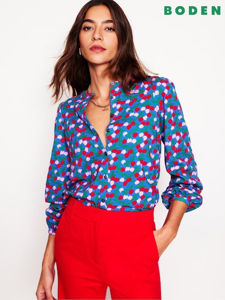 Boden Blue Marina 100% Cotton Jersey Shirt (F46277) | AZN 130