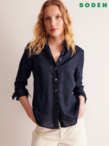 Boden Blue Sienna Linen Shirt (F46281) | 4,566 UAH