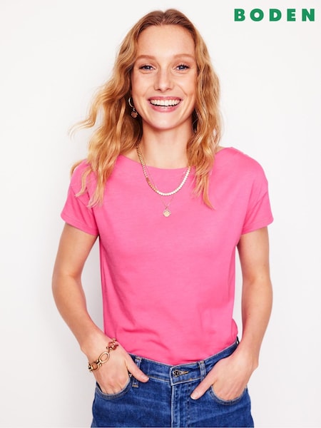Rosa - Boden Supersoft T-Shirt mit Rundhalsausschnitt​​​​​​​ (F46304) | 40 €