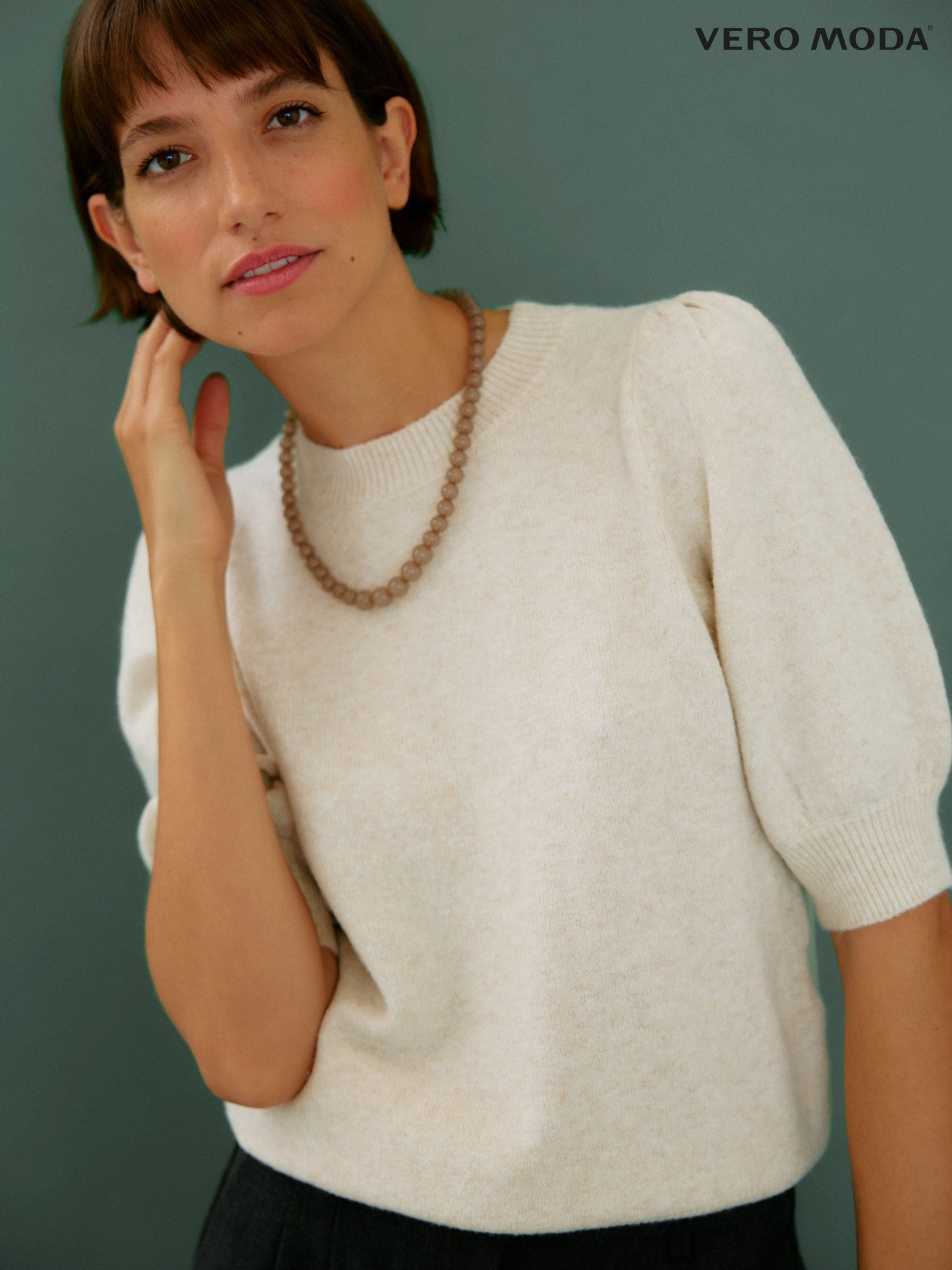 ヴェロモーダ Vero Moda 【 Boat Neck Fine Knit Jumper Women