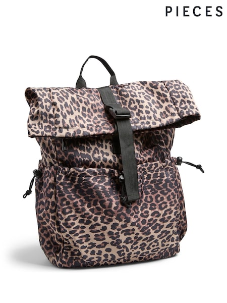 PIECES Black Leopard Print Back Pack (F46396) | €61