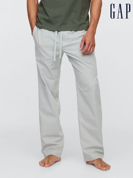 Gap Green Check Cotton Poplin Pyjama Bottoms (F46421) | €40