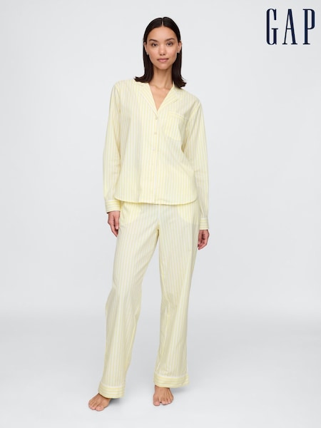 Gap Yellow Stripe Trouser Cotton Poplin Pyjama Bottoms (F46426) | €34