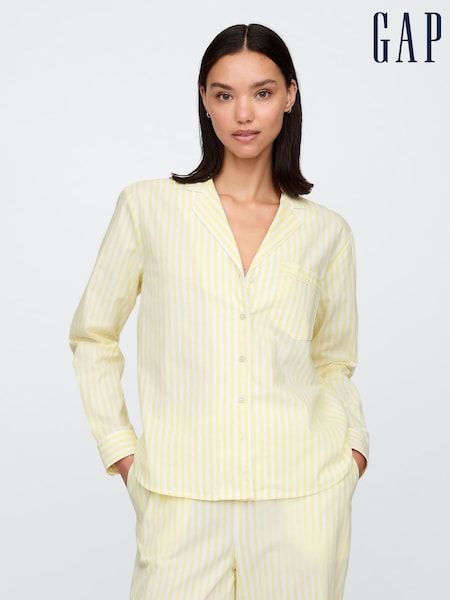 Geel gestreept - Gap poplin pyjamashirt (F46434) | € 46