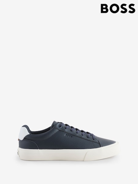 Синий - BOSS Aiden Logo Trainers (F46440) | €184