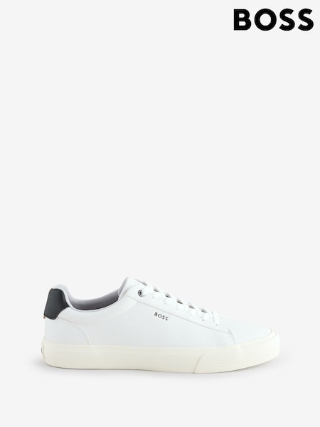 BOSS White Aiden Logo Trainers (F46442) | ₪817