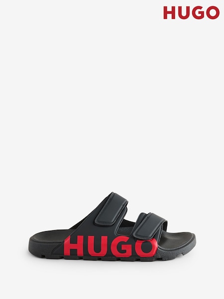 HUGO Black Logo Sandals (F46468) | LEI 588