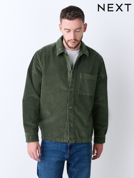 Green Twin Pocket Corduroy Shacket Overshirt (F46493) | €54