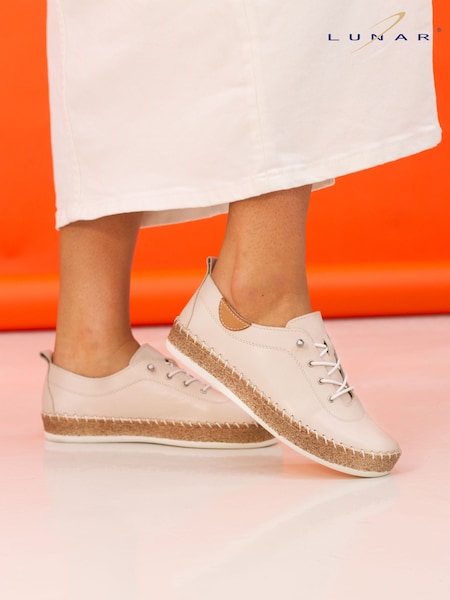Lunar Evie Cream Lea. Plimsoll Shoes (F46532) | €60