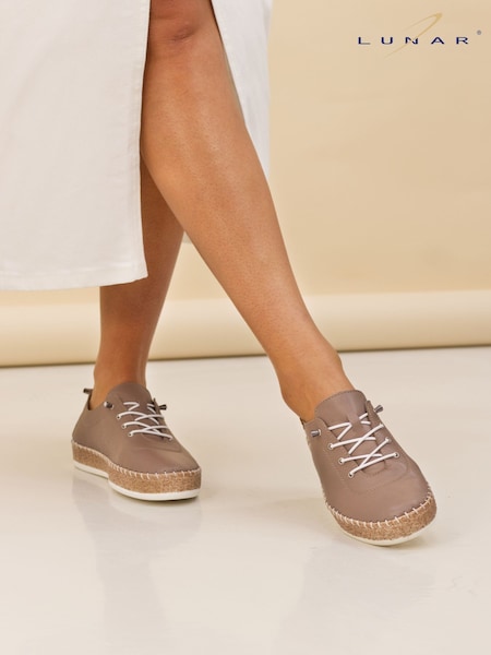 Lunar Natural Evie Taupe Plimsoll Shoes (F46559) | €60