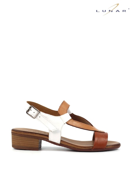 Lunar Ellen Leather Brown Sandals (F46638) | 337 QAR
