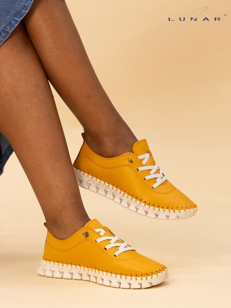 Lunar Yellow St Austell Plimsoll Leather Shoes (F46689) | €86