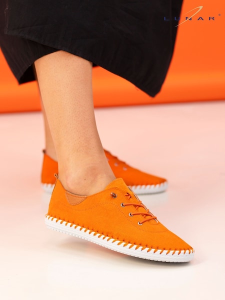 Lunar Orange St Lawrence Plimsoll Leather Shoes (F46702) | €64