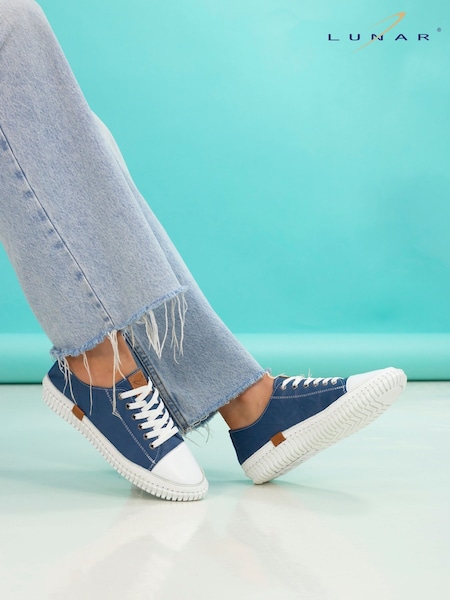 Lunar Blue Truffle II Mid Plimsoll Leather Shoes (F46769) | €73
