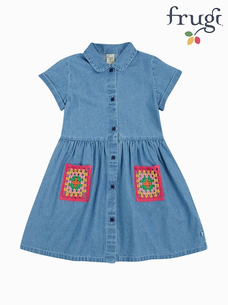 Frugi Blue Kimberley 100% Organic Cotton Shirt Dress (F46805) | R$ 355 - R$ 375