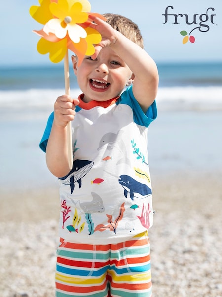 Frugi Blue Sunny 100% Organic Cotton Shorts (F46825) | ₪80 - ₪101
