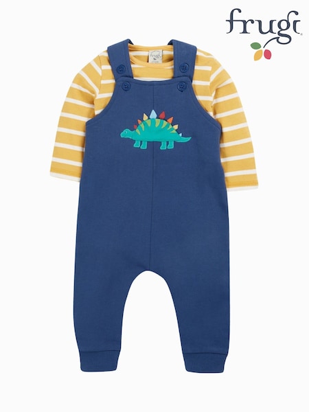 Frugi Navy Dinosaur Dungaree Outfit (F46830) | R$ 395 - R$ 415