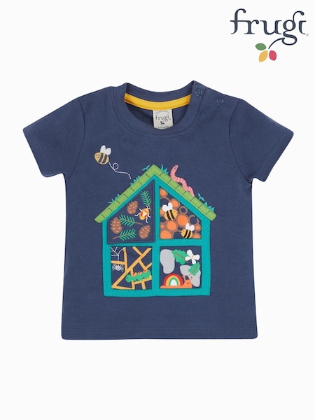 Frugi Blue Interactive Appliqué 100% Organic Cotton T-Shirt (F46831) | 149 LEI - 164 LEI