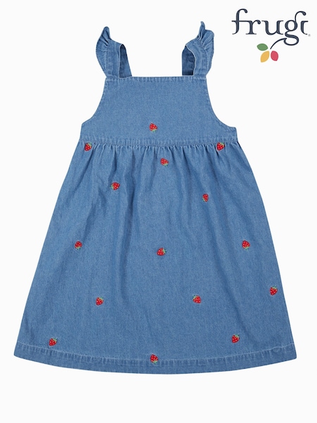 Frugi Blue Strawberry detail Summer Dress - Dresses (F46852) | $56 - $63