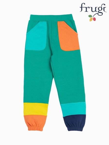 Frugi Green Malpas Colour Block 100% Organic Cotton Joggers (F46853) | 40 € - 42 €