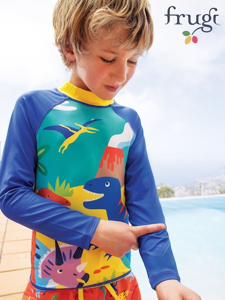 Modré námorníctvo - Frugi Rainbow Sun Safe Rash Vest - Swimwear (F46860) | €36 - €39