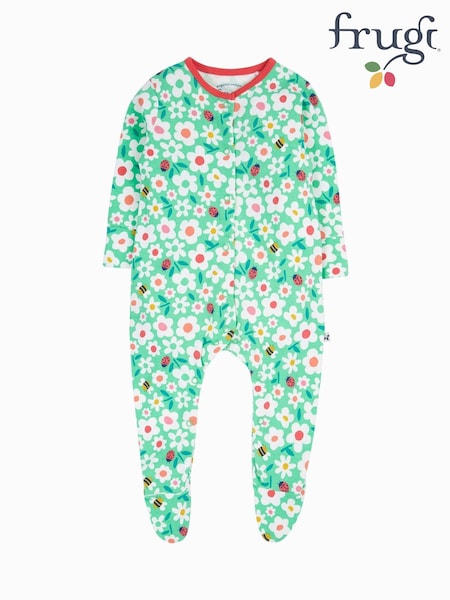 Verde - Frugi White Dinosaur Sleepsuit - Baby Clothing (F46864) | 31 €