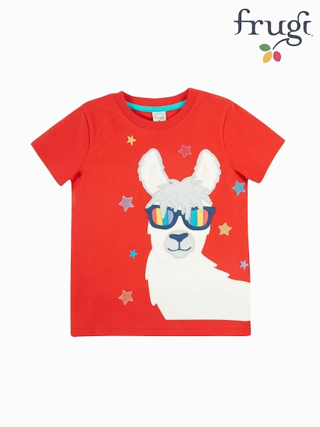 Roșu - Tricou cu aplicații Frugi Roșu Carsen - Top pentru copii (F46873) | 164 LEI - 179 LEI