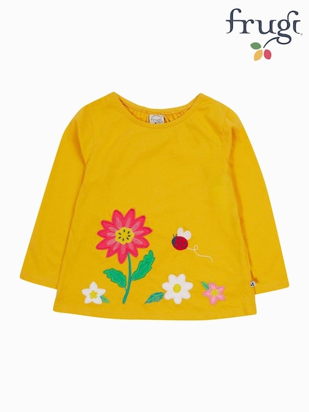 Frugi Yellow Carmen Appliqué 100% Organic Cotton Top (F46880) | 164 LEI - 179 LEI