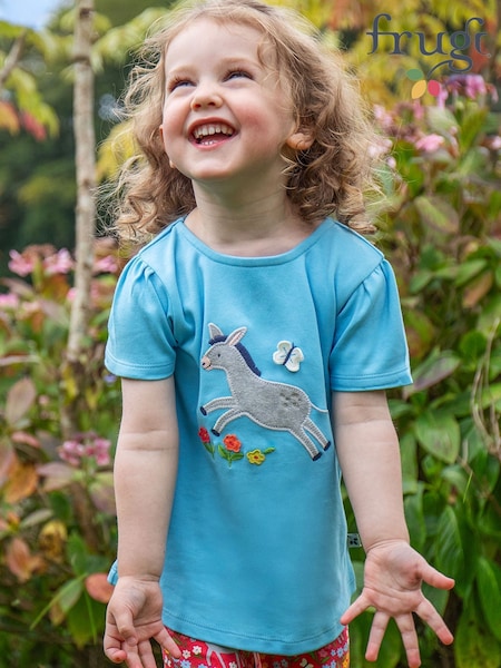 Frugi Blue Emily Appliqué T-shirt (F46883) | 25 € - 28 €