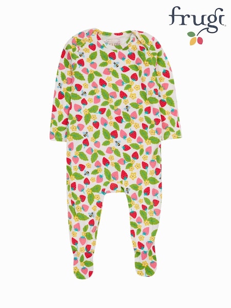 Blanco - Frugi Green Easy Dressing Printed Sleepsuit (F46887) | 37 €