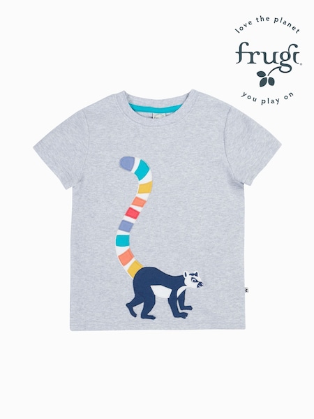 Серый - Красная футболка с аппликацией Frugi Carsen - Kids Top (F46888) | €27 - €32