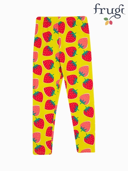 Frugi Yellow Strawberry Printed Leggings (F46891) | €23 - €24