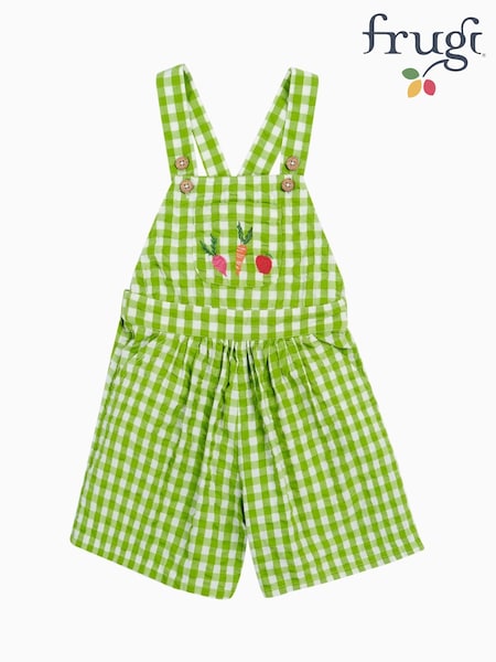 Frugi Green Gingham Culotte Dungarees (F46905) | €42 - €45