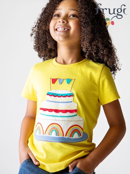Frugi Yellow Celebration 100% Organic Cotton T-Shirt (F46908) | ₪111 - ₪131