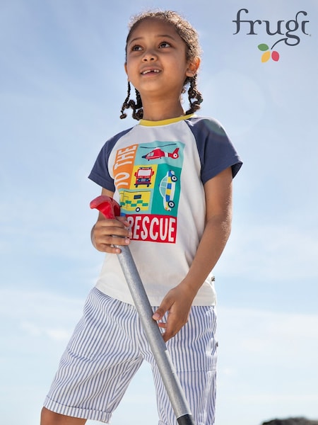 Frugi White Reid Raglan 100% Organic Cotton T-Shirt (F46944) | 25 € - 28 €