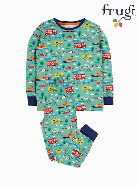 Frugi Kids Green Sundown 100% Cotton SweatTop Pyjamas Set (F46946) | R$ 295 - R$ 315