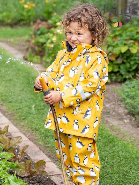 Frugi Yellow Puddle Buster Printed Rain Coat (F46947) | 335 LEI - 365 LEI