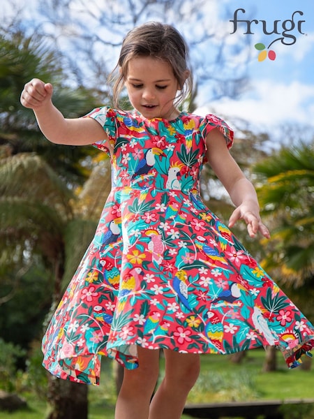 Frugi Girls Pink Morwenna Skater Dress (F46948) | kr428 - kr457