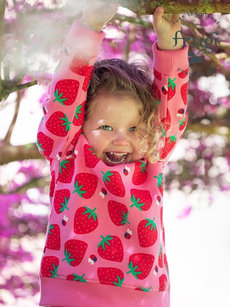 Frugi Pink Strawberry Printed Sweatshirt (F46956) | €40 - €42
