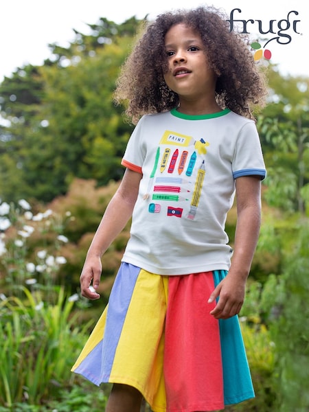 Frugi Blue Rainbow Jersey 100% Organic Cotton Skirt (F46958) | R$ 235 - R$ 255